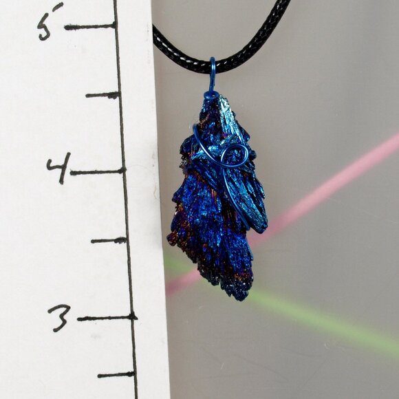 Handmade Blue Wrapped Wired Stone Necklace - Picture 3 of 3